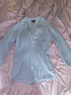 Blue Blush Blue Sweater Romper thumbnail 2