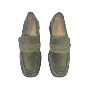 275 Central Penny Loafers Flats Suede‎ Olive Green Brown Size 37.5 US 7.5 thumbnail 3