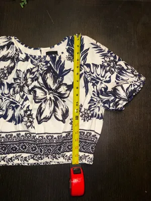Alex Marie Cropped Linen Blend Batik Woven Bondi Blouse Resort Wear Size M thumbnail 4