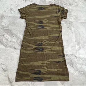 Alternative Apparel Camo Olive Green T-Shirt‎ Dress Size Small S thumbnail 2