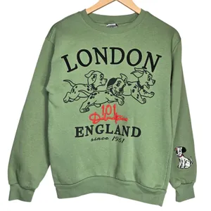 Disney 101 Dalmatians London England‎ Green Graphic Sweatshirt WQSJ060-3L59 thumbnail 1