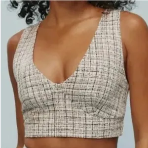 Reformation NWT Twill Sleeveless Crop Top Size 6 thumbnail 1
