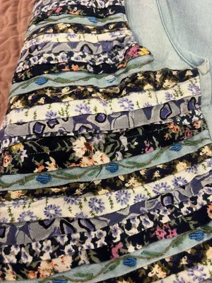 Johnny Was Pale Blue Floral Patchwork Open Vest thumbnail 4