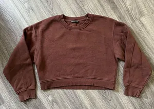 Zara Chocolate Brown CropTop Sweatshirt thumbnail 1