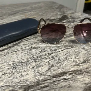 Gold Aviator Sunglasses with Case thumbnail 2
