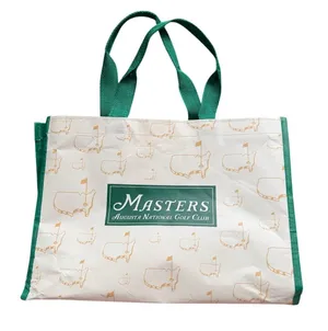 Masters Augusta National Golf Club Cream & Green Logo Print Tote Bag thumbnail 1