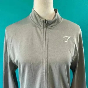 Gymshark Women's Training Zip Up Jacket In Gray Workout Running Light Size M thumbnail 2