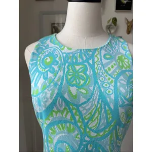 Lilly Pulitzer Kent Drop Waist Seaspray Knit Dress Size M thumbnail 3