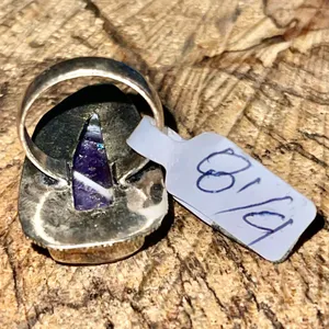 Purple Chevron Amethyst Ring Size 8 1/4 thumbnail 6