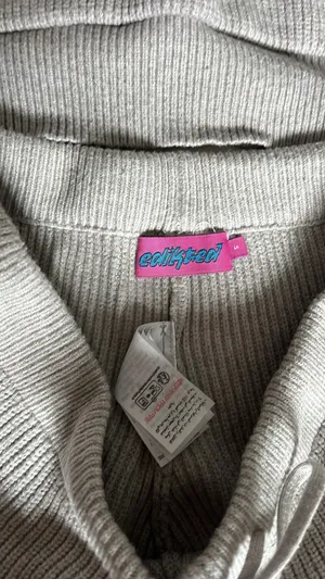 Edikted Gray Knit Hoodie & Cargo Pant Set thumbnail 7
