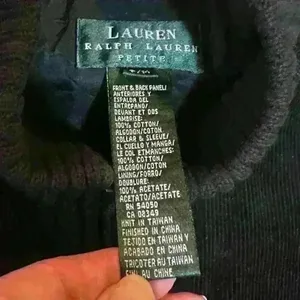 VNTG Lauren Ralph Lauren Black Corduroy full zip jacket‎ sweater sleeves … thumbnail 4