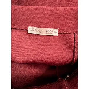 Zara Collection Pencil Skirt Womens Small Burgundy‎ High Waisted Midi Stretch thumbnail 3