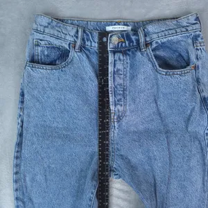 PacSun High‎ Rise Straight Jeans Women 30x27 Blue Button Fly Raw Hem 90s Mom thumbnail 13