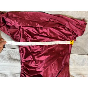 NWOT OYS Medium Maroon Red Elegant Off Shoulder High Split Bodycon Maxi‎ Dress thumbnail 5