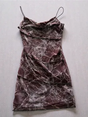 Forever 21 Marble Print‎ Mesh Cowl Neck Mini Dress Size M thumbnail 2