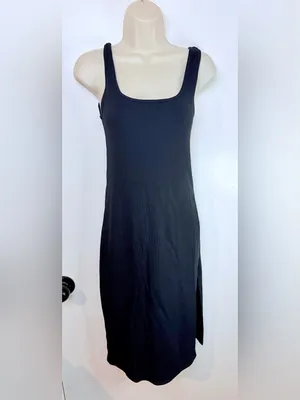 Abercrombie & Fitch Women’s S Black Ribbed Midi Dress thumbnail 3