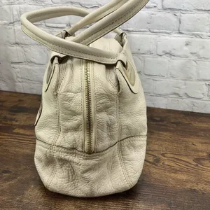 Michael Kors Cream Leather Satchel‎ Bag Gold Hardware Handbag Purse thumbnail 5