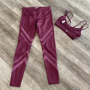 Forever 21 matching set workout gym yoga athletic purple sports bra leggings XS thumbnail 5