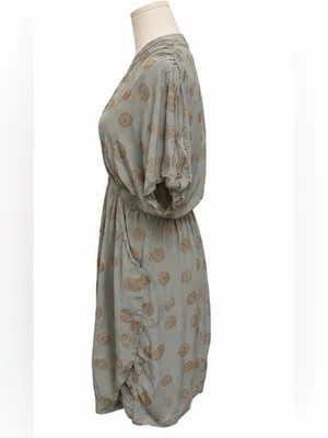 Wilfred 100% Silk Kimono Draped Medallion Print Dress Size Small thumbnail 2