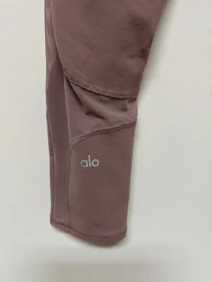 Alo Mauve Cropped Active Leggings with Sheer Panels sz M thumbnail 5