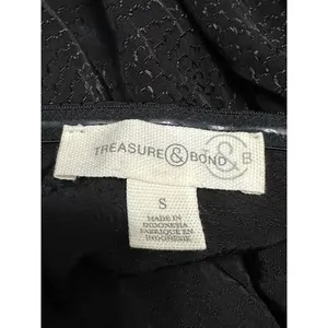Treasure & Bond Boho Top Flowy Peplum Black Open Back Square Neck S NWOT Classic thumbnail 9