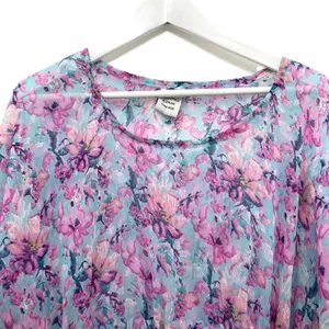 SUNFLOWER Pink Floral Kaftan Cover Up Sheer Summer Dress Boho Coastal Beachy OS thumbnail 7