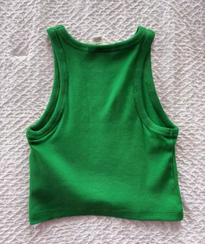 H&M Green Cropped Tank Top thumbnail 2