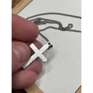 Sterling Silver Cross Necklace With Delicate Chain 18 Inch Length Timeless Relig thumbnail 4