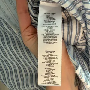 Current/Elliott Rosie Blue Striped Hi-Lo Button-Down Shirt Bib Detail Size 1 Sm thumbnail 7