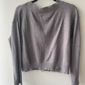 Wild Honey Grey Distressed Sweater thumbnail 2