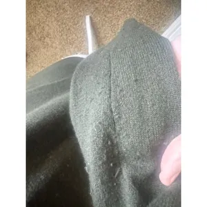 Magashoni Cashmere Cardigan Sweater Olive Green Button Front Crew Neck Womens thumbnail 5