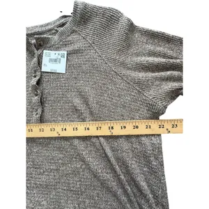American Eagle‎ Top Knit Women's Large Henley Lounge Comfy Lounge Brown #B6-1 thumbnail 5