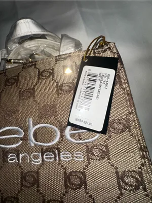 T483. bebe Los Angeles Brown Logo crossbody Bag thumbnail 4