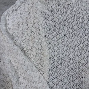 Ann Taylor Cardigan Women XL Cream Open Front Crochet Knit Pointelle thumbnail 8