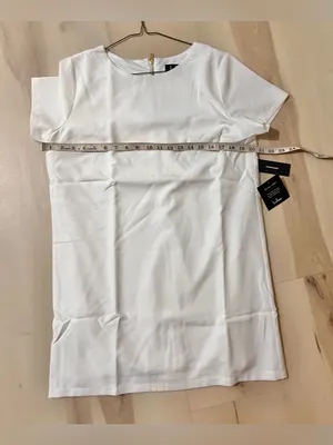 Lulus NWT Women Medium Ivory Shift Mini Dress Minimalist Quiet Luxury Clean Girl thumbnail 12