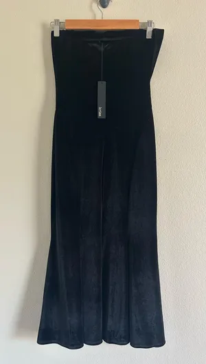 KRISA Revolve Velvet Black Strapless Mermaid Dress Small New thumbnail 1