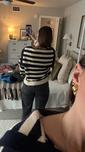 Zara Navy Striped Sweater  thumbnail 3