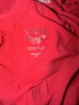 Wonder Woman Red All Over Logo Print Criss Cross Romper DC Comics Size XS thumbnail 5