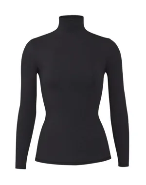 SKIMS Fits Everybody Long Sleeve Turtleneck Top in Onyx thumbnail 1