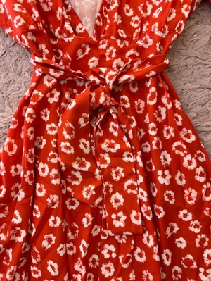 Red floral dress thumbnail 2