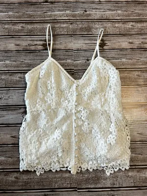 Abercrombie & Fitch White Lace Coquette Boho Cottagecore Summer Top thumbnail 2