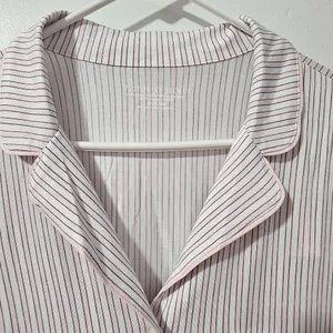 Victoria's Secret Modal Striped Button-Down Pajama Set - Pink/White - Size M thumbnail 3