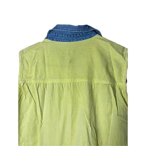 Women’s Yellow Embroidered Flower Sleeveless button‎ front shirt thumbnail 7