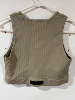Fear of God Essentials Women's Grey Sweater Knit Sport Tank Top Size Large thumbnail 4