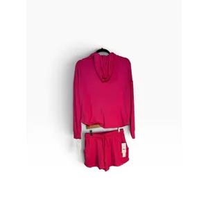 La Blanca Resortwear Pink 2 Piece Set Quarter Zip Crop Hoodie & Shorts LB3VB51 S thumbnail 10