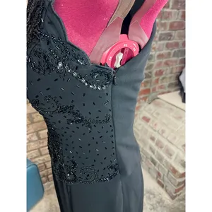 formal dress prom beaded black cutout neckline thumbnail 12