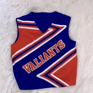 Vintage blue & orange Team Valiants cheerleader top size 36 thumbnail 4