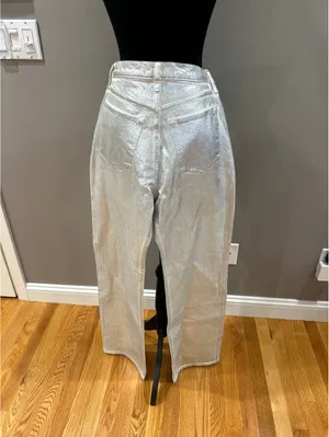 Abercrombie & Fitch The '90s Relaxed High Rise Silver Jeans Size 27 4R thumbnail 2