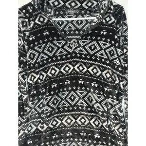 Eddie Bauer Women's Aztec 1/4 Zip Long Sleeve Fleece Pullover Size L Black thumbnail 5