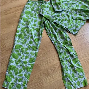 Needham Lane XS Green & Blue Palm Frond Pajamas thumbnail 2